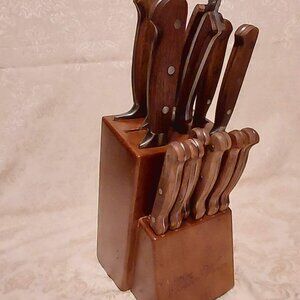 Pioneer Womans Cowboy Rustic Knife Set Block 14 Piece Chef Nakira Steak Bread